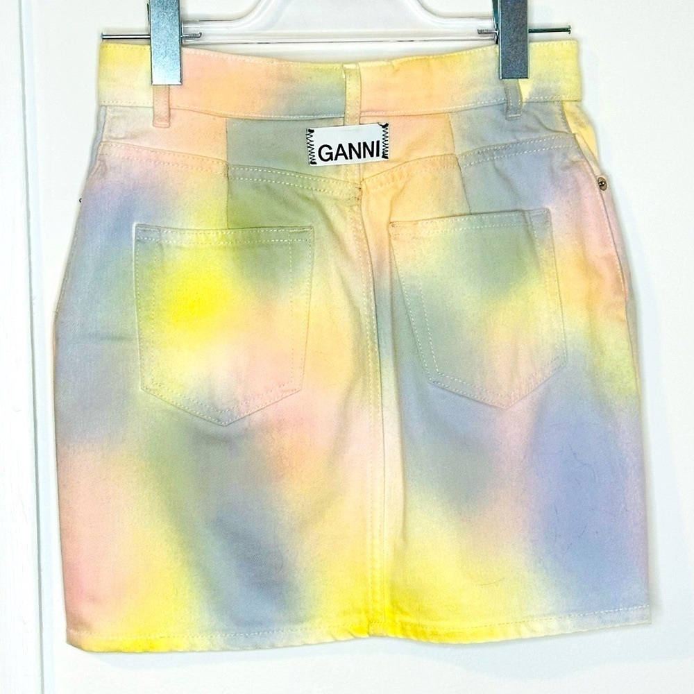 Ganni denim skirt tye die color size 34 or size 2 US